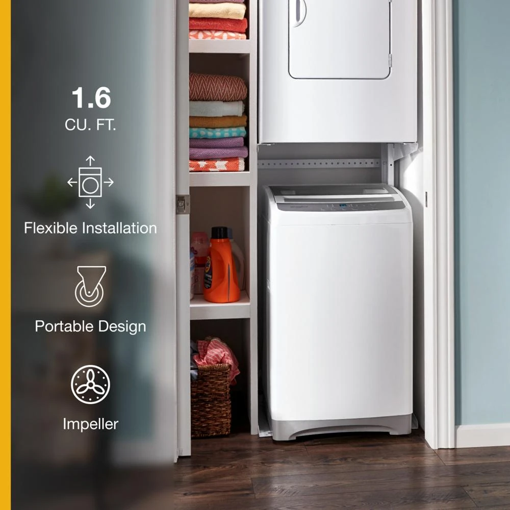 1.6 cu. ft. Compact Top Load Washer with Flexible Installation WTW2000HW