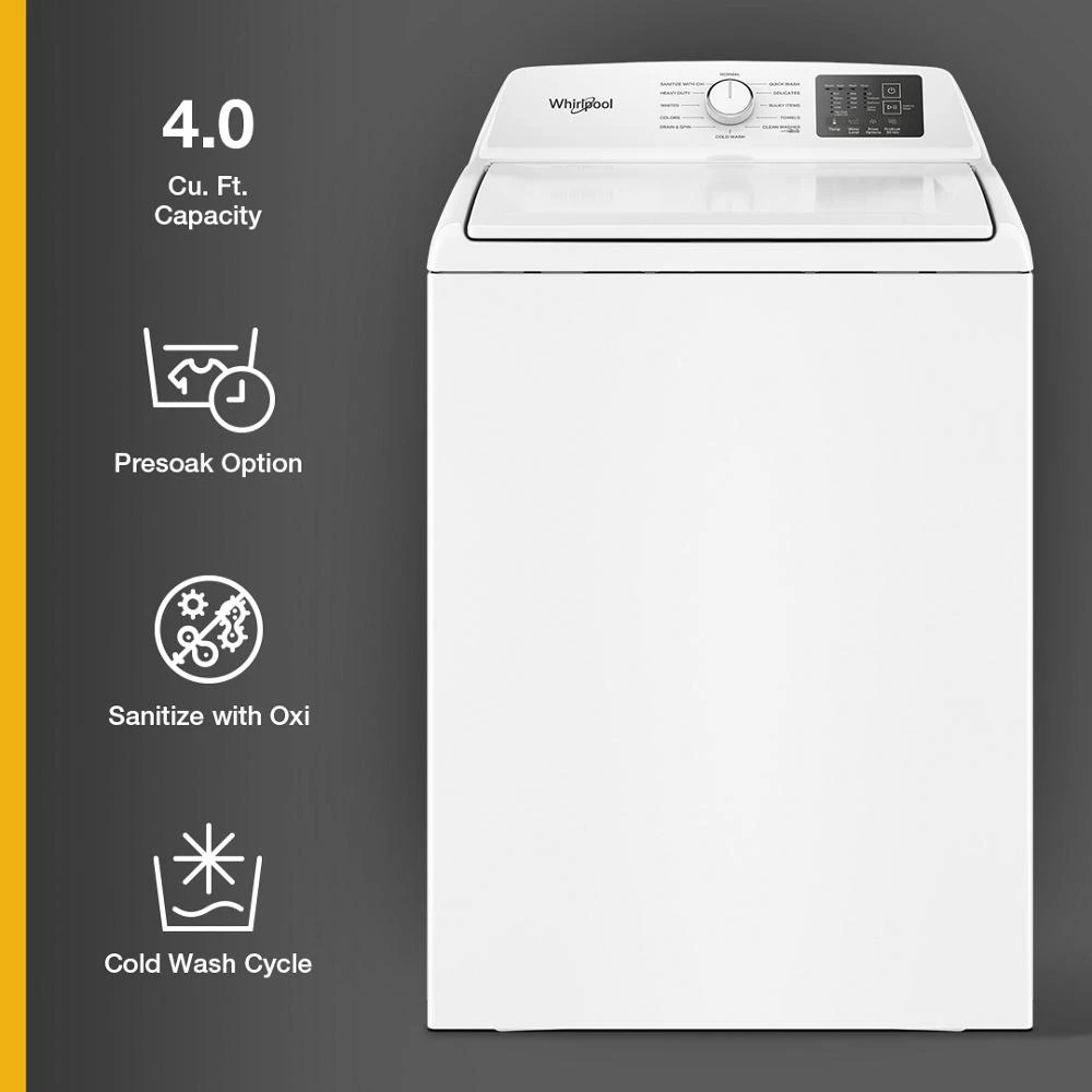 4.0 Cu. Ft. Top Load Agitator Washer with Quick Wash WTW4105SW