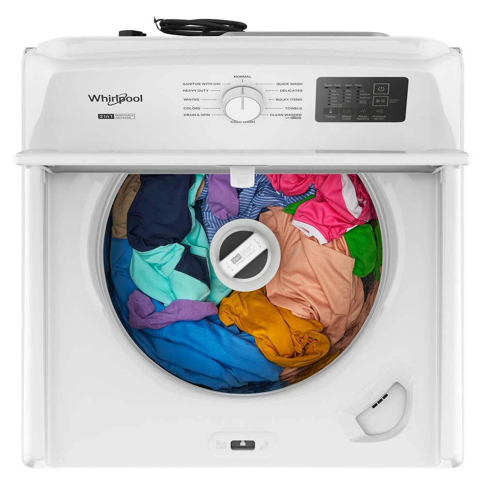 4.2 - 4.3 Cu. Ft. Top Load Washer with 2-in-1 Removable Agitator WTW4107SW