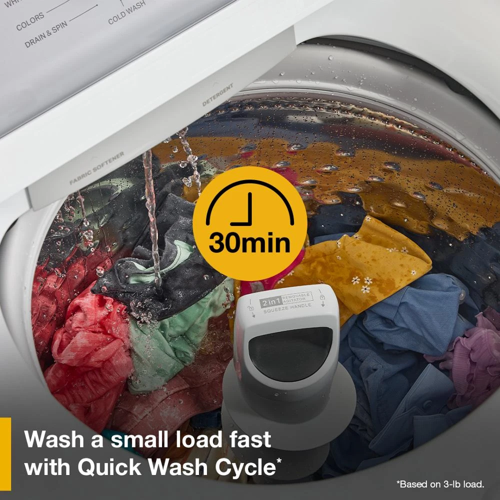4.2 - 4.3 Cu. Ft. Top Load Washer with 2-in-1 Removable Agitator WTW4107SW