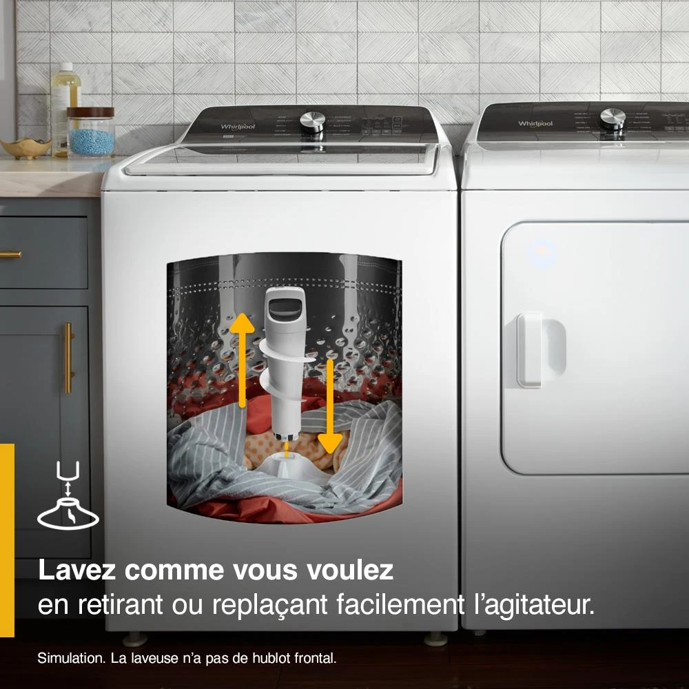 4.7-4.8 Cu. Ft. Top Load Washer with 2 in 1 Removable Agitator WTW5057LW