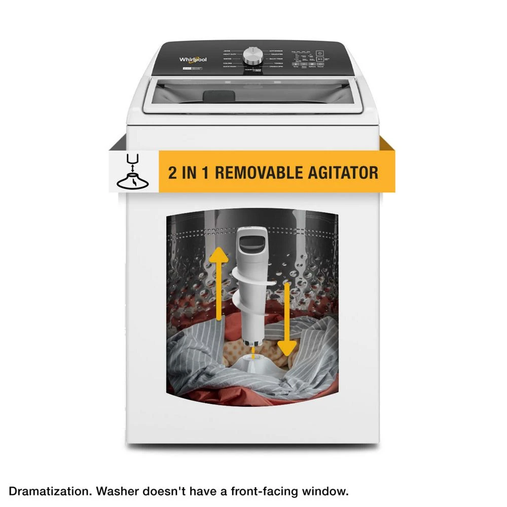 4.7-4.8 Cu. Ft. Top Load Washer with 2 in 1 Removable Agitator WTW5057LW