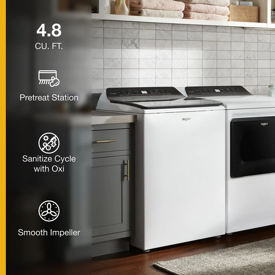 4.8 cu. ft. Top Load Washer with Pretreat Station WTW5100HW