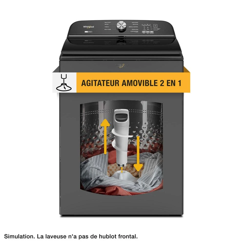 5.2-5.3 Cu. Ft. Top Load Washer with Removable Agitator WTW6157PB