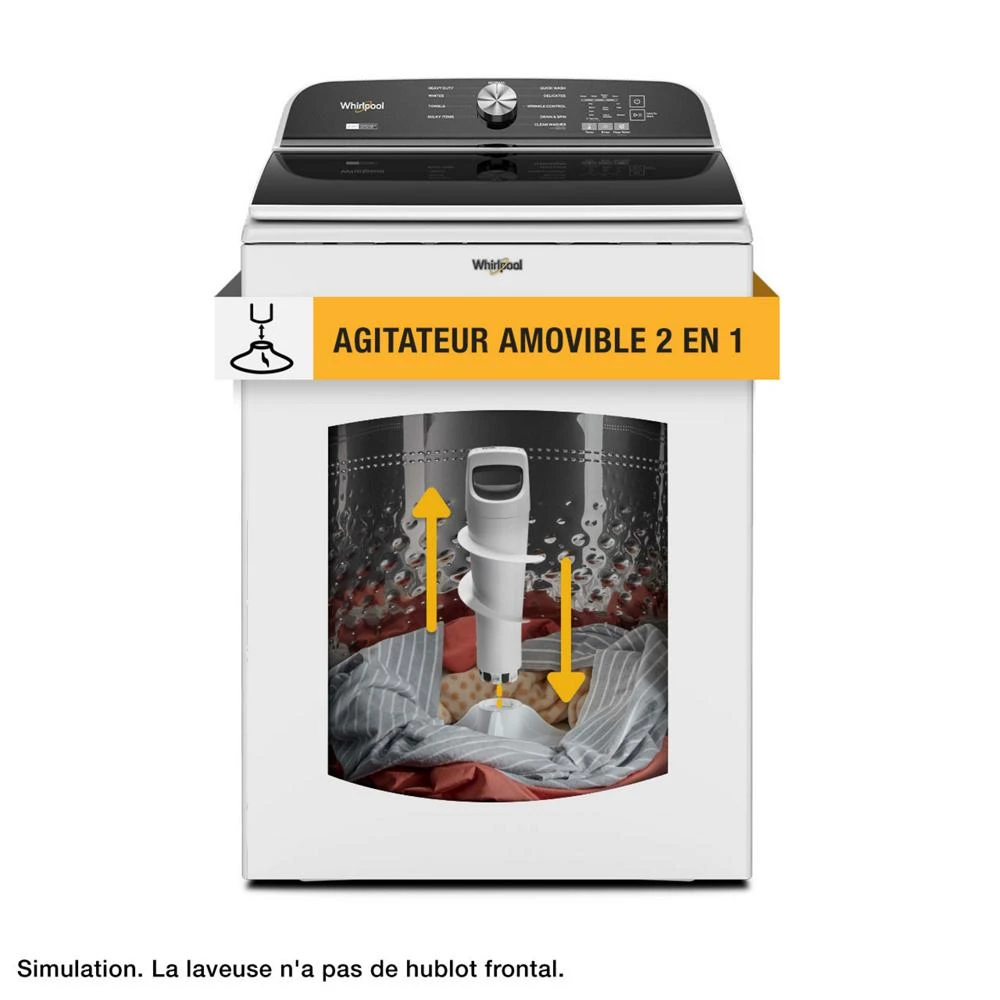 5.2–5.3 Cu. Ft. Top Load Washer with Removable Agitator WTW6157PW