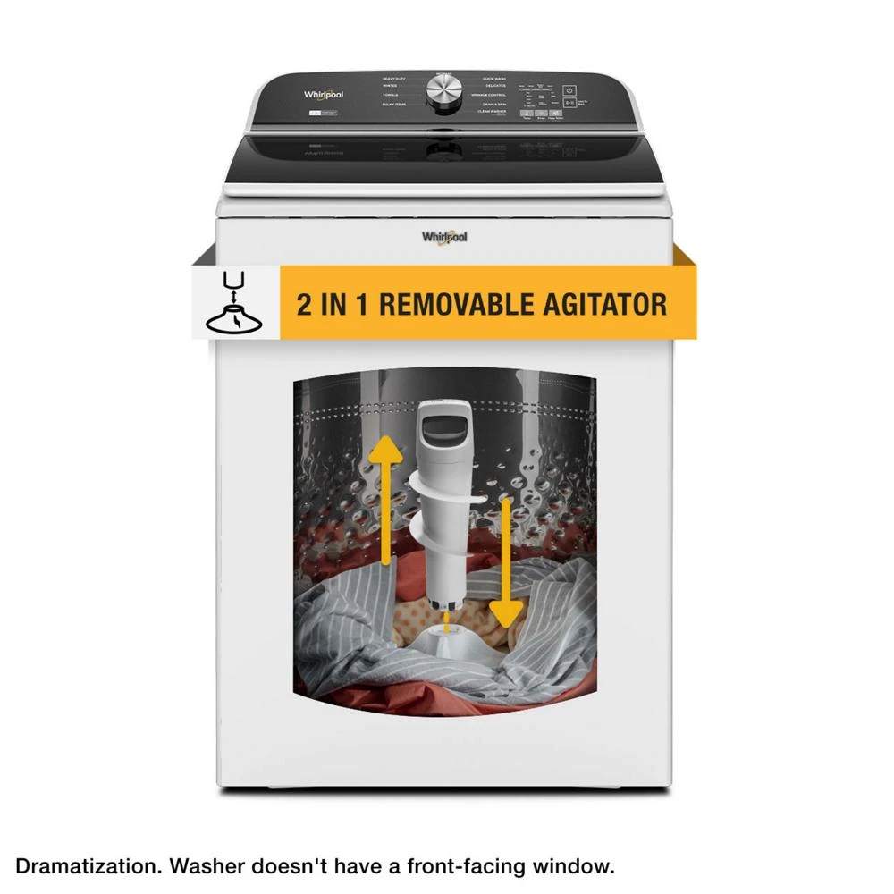 5.2–5.3 Cu. Ft. Top Load Washer with Removable Agitator WTW6157PW