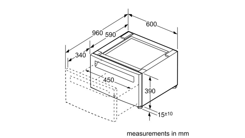 Dryer platform with pull-out WTZPW2XD
