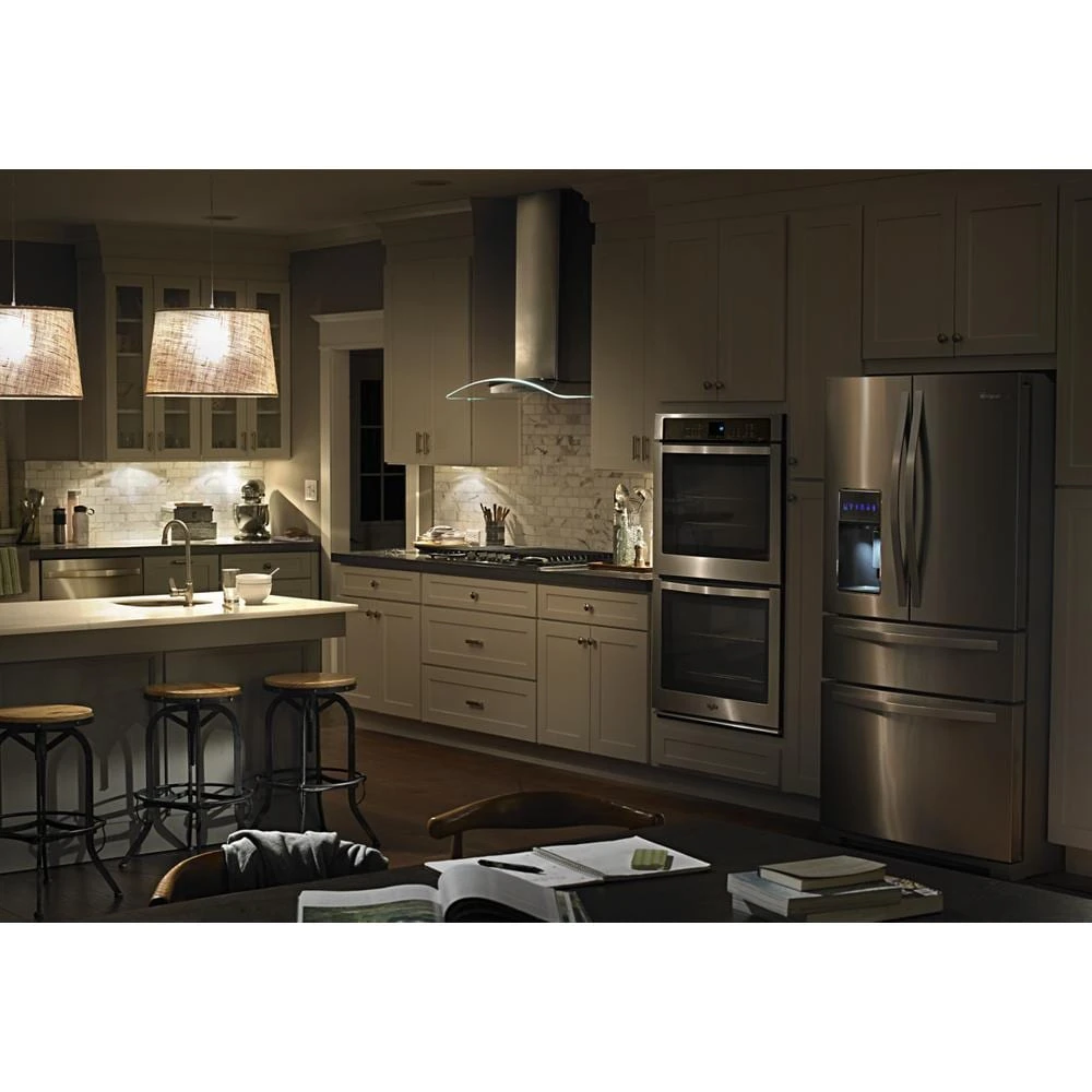 36" Modern Glass Island Mount Range Hood WVI75UC6DS