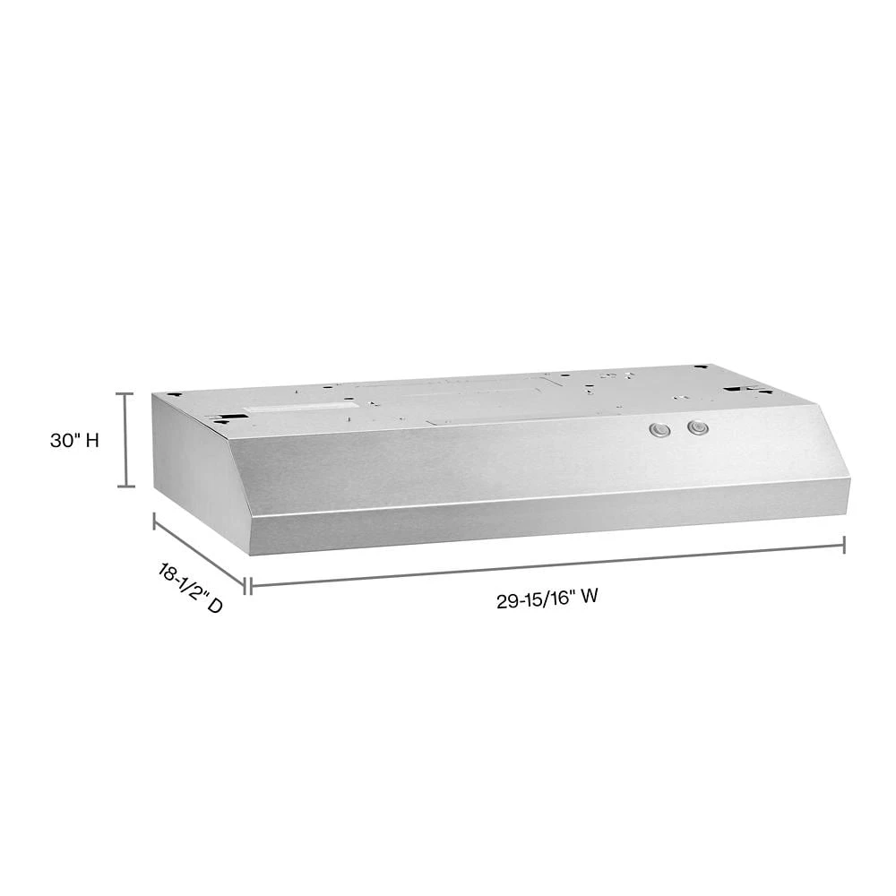 30" Range Hood with Full-Width Grease Filters WVU17UC0JS