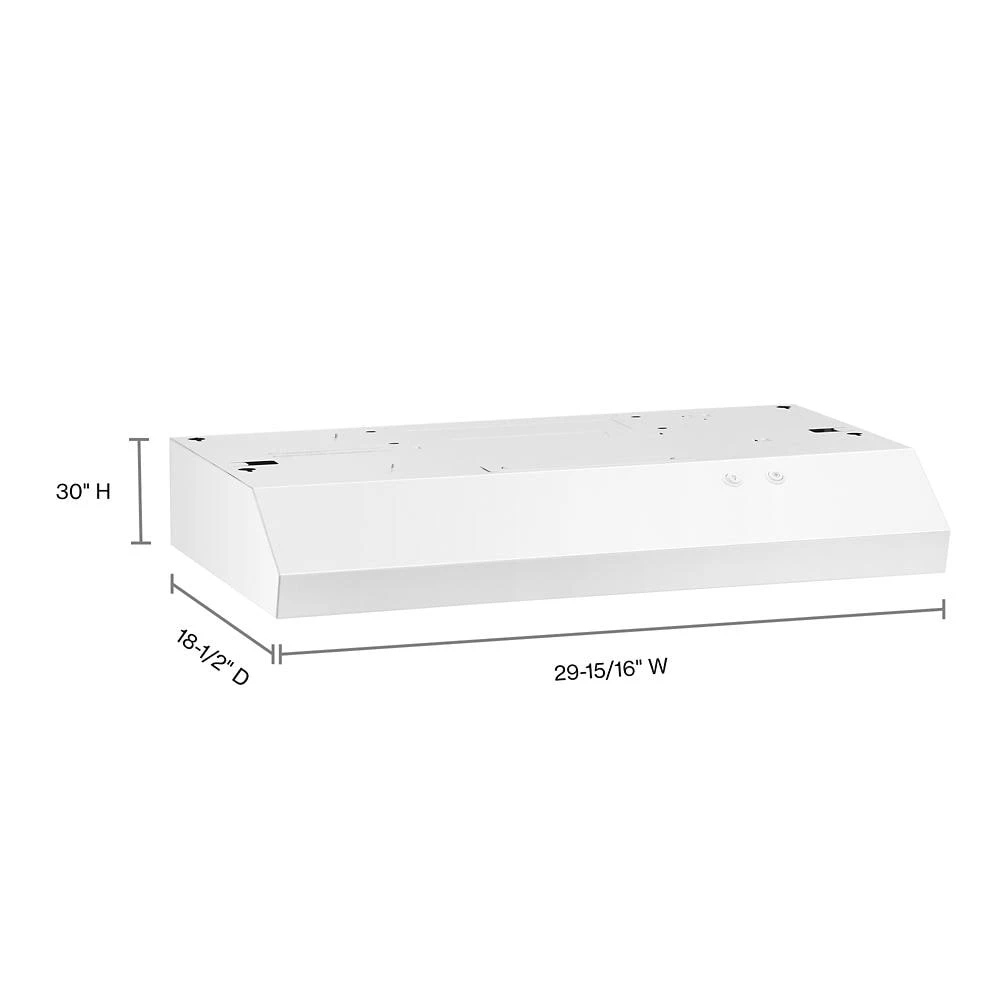 30" Range Hood with Full-Width Grease Filters WVU17UC0JW