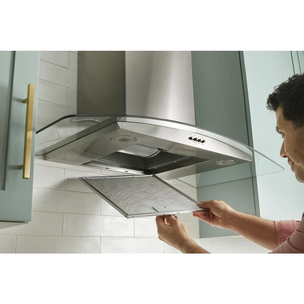 30" Curved Glass Wall Mount Range Hood WVW51UC0LS