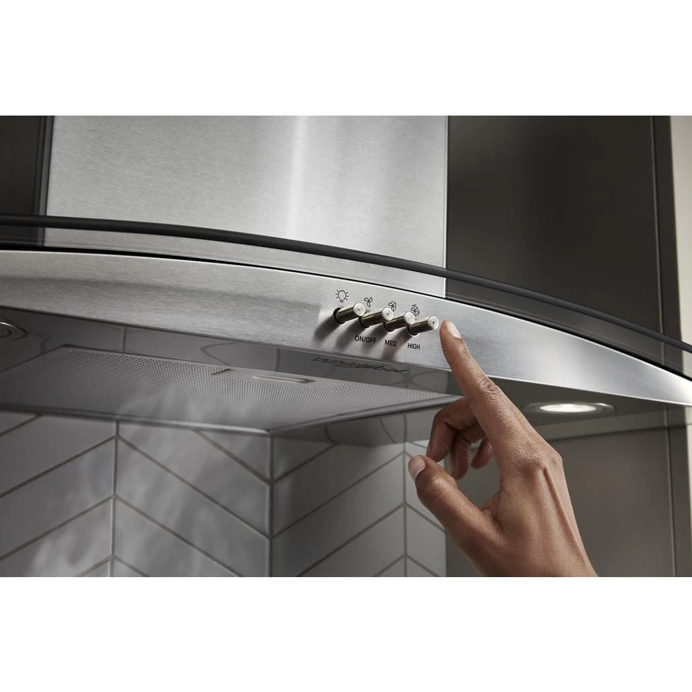 30" Curved Glass Wall Mount Range Hood WVW51UC0LS