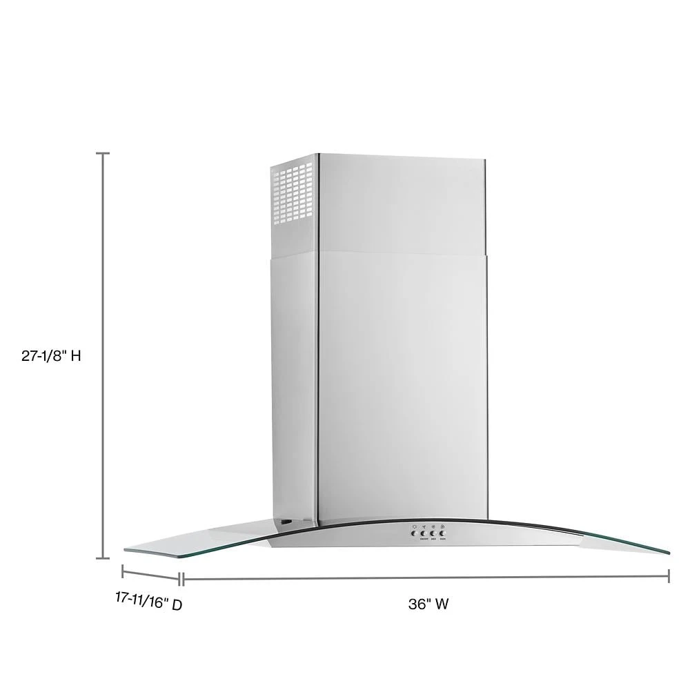 36" Curved Glass Wall Mount Range Hood WVW51UC6LS