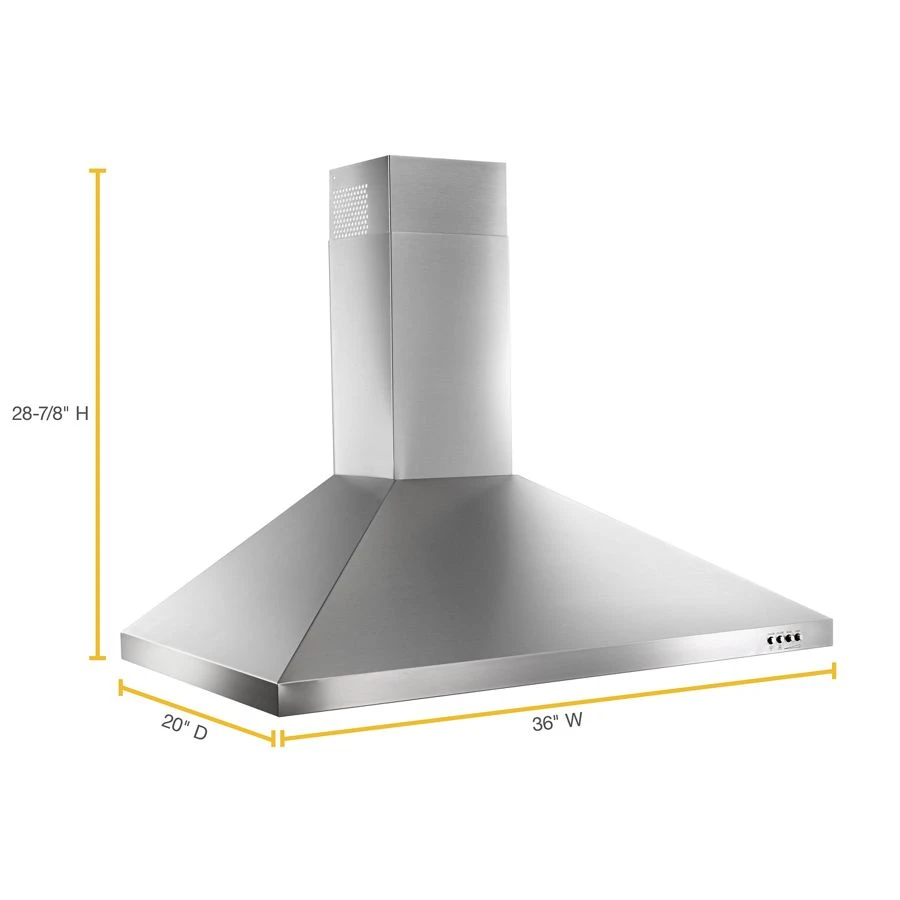 36" Contemporary Wall Mount Range Hood WVW53UC6FS
