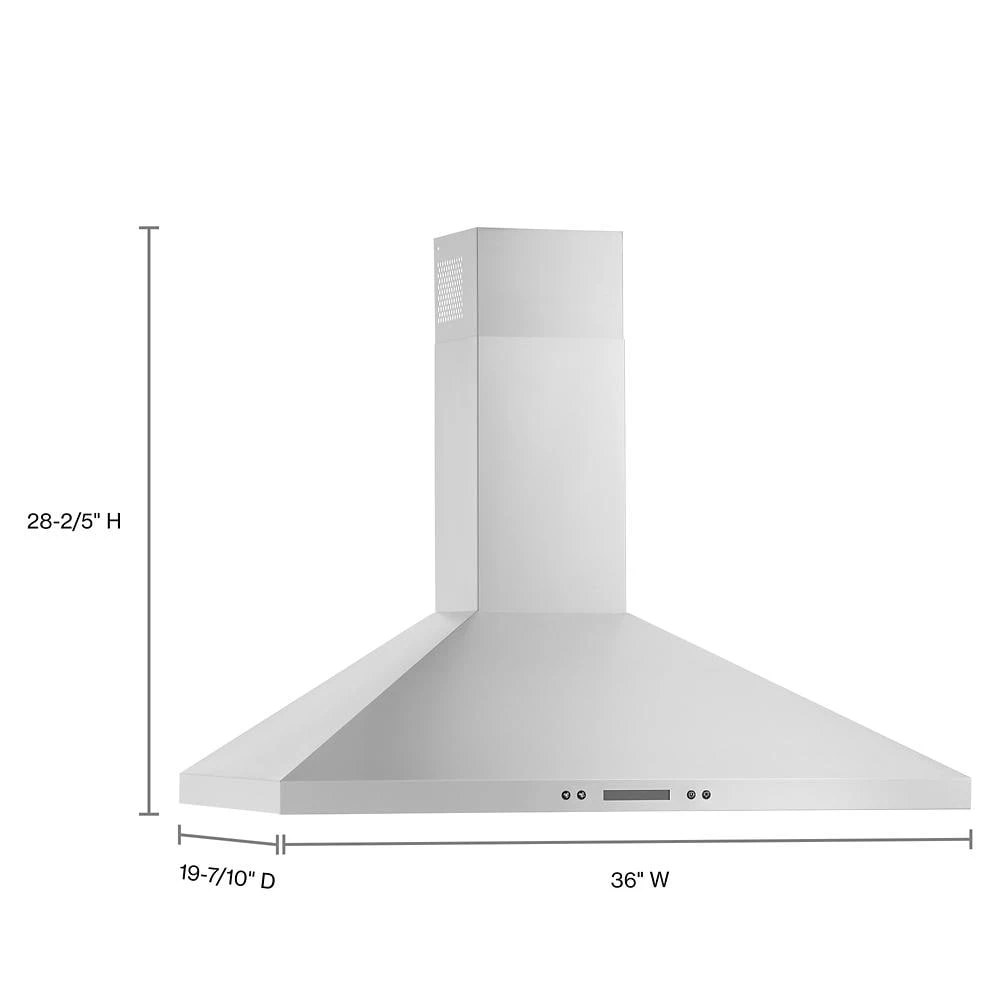 36" Chimney Wall Mount Range Hood with Dishwasher-Safe Grease Filters WVW93UC6LS