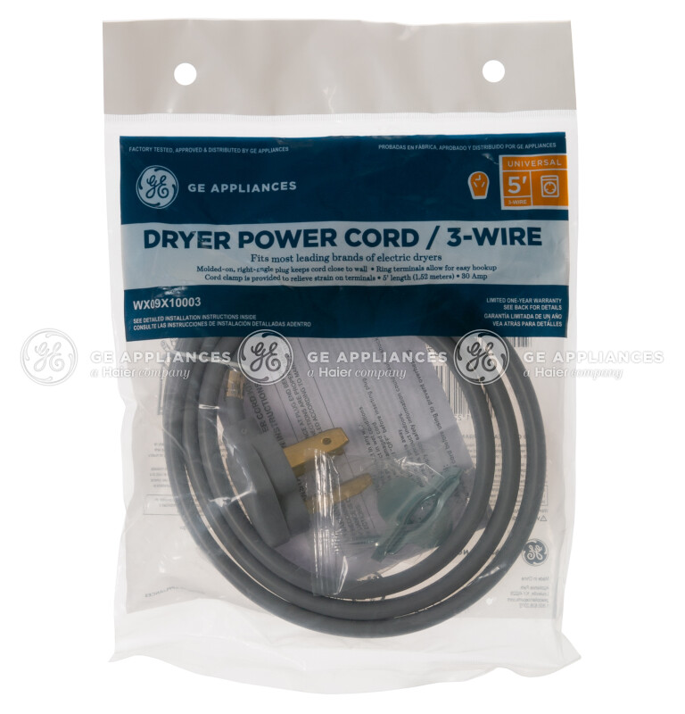 5' 30amp 3 wire dryer cord WX09X10003