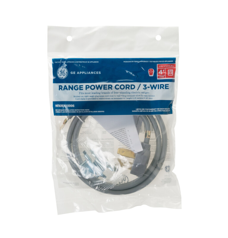 4' 40amp 3 Wire Range Cord WX09X10006