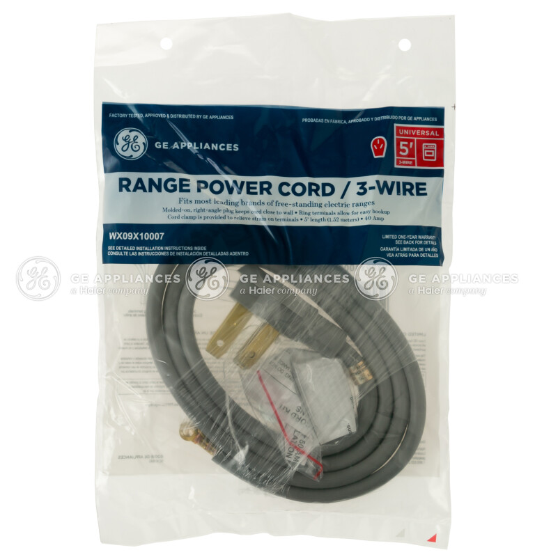 5' 40amp 3 wire range cord WX09X10007