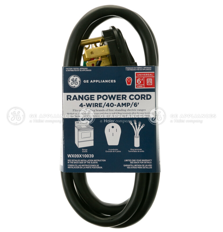 Range Cord 6' 40 Amp 4 Wire WX09X10039