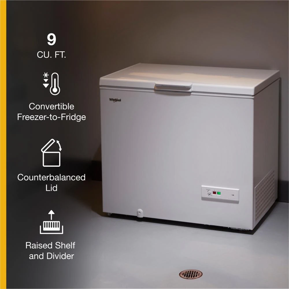 9 Cu. Ft. Convertible Freezer to Refrigerator with Baskets WZC3209LW