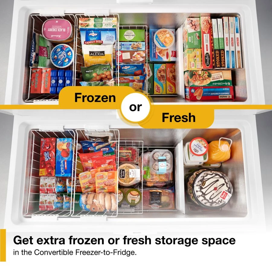 16 Cu. Ft. Convertible Chest Freezer with 3 Storage Levels WZC5216LW