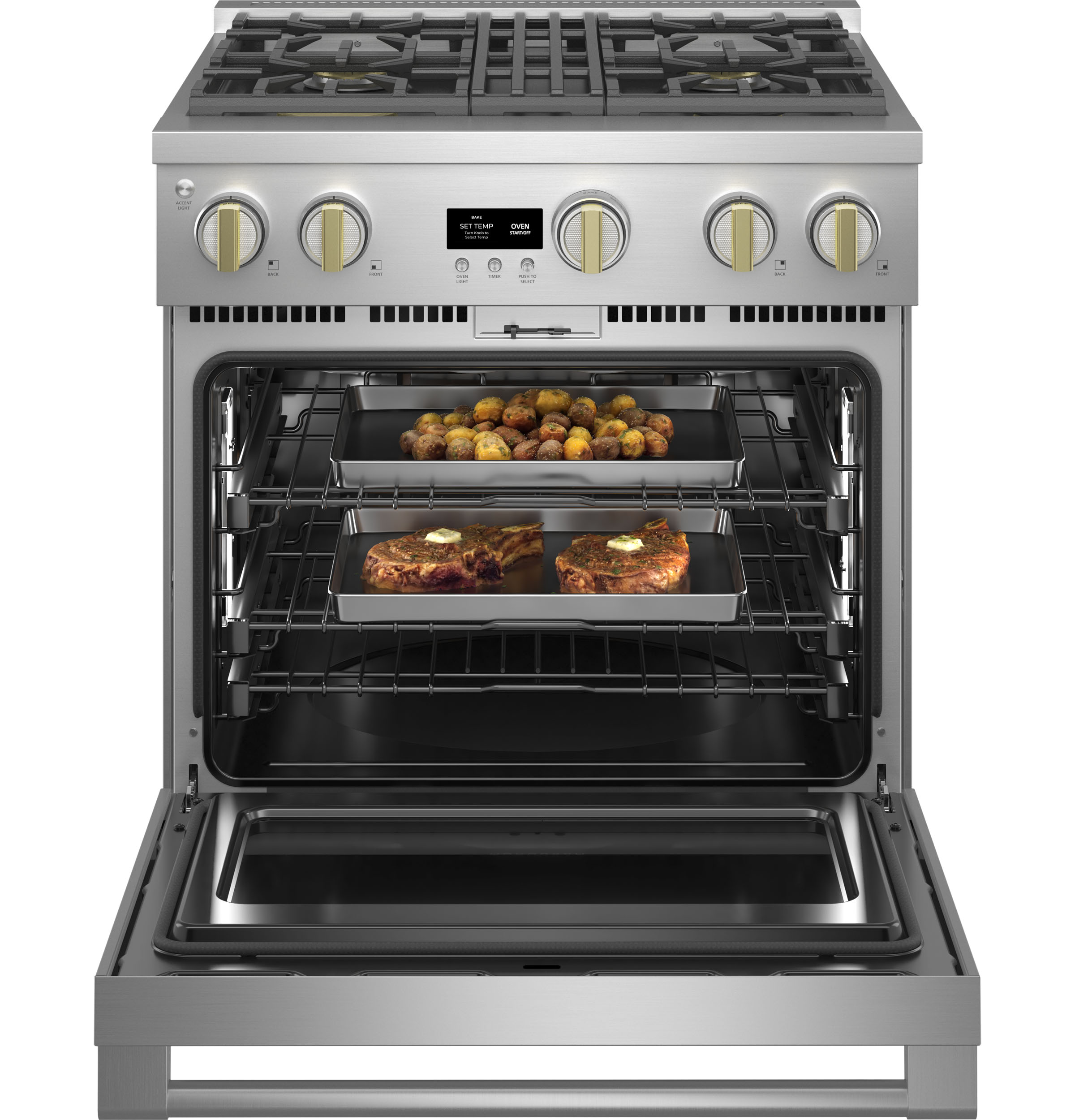 Monogram 30" Dual-Fuel Professional Range with 4 Burners ZDP304NTSS