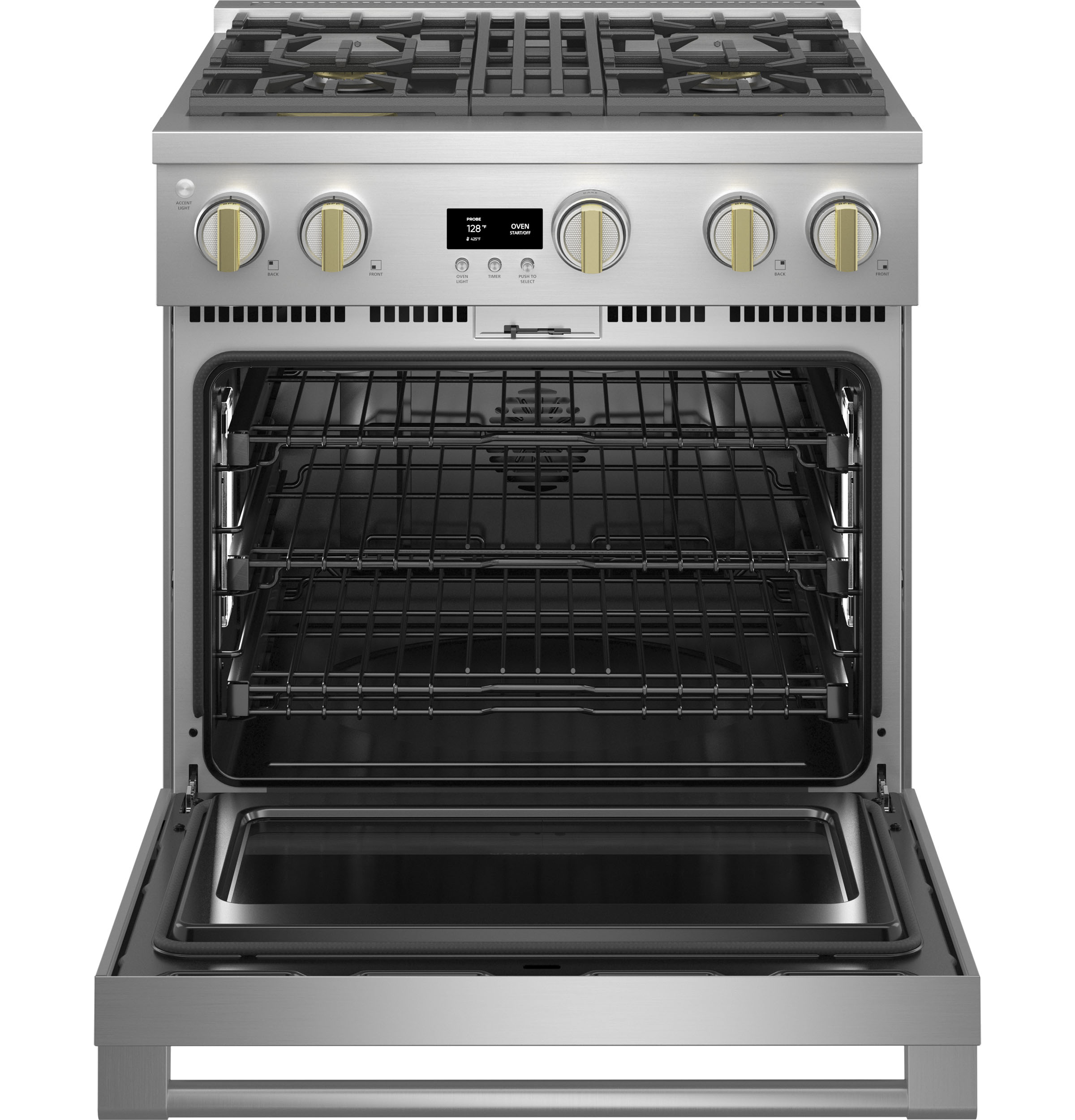 Monogram 30" Dual-Fuel Professional Range with 4 Burners ZDP304NTSS