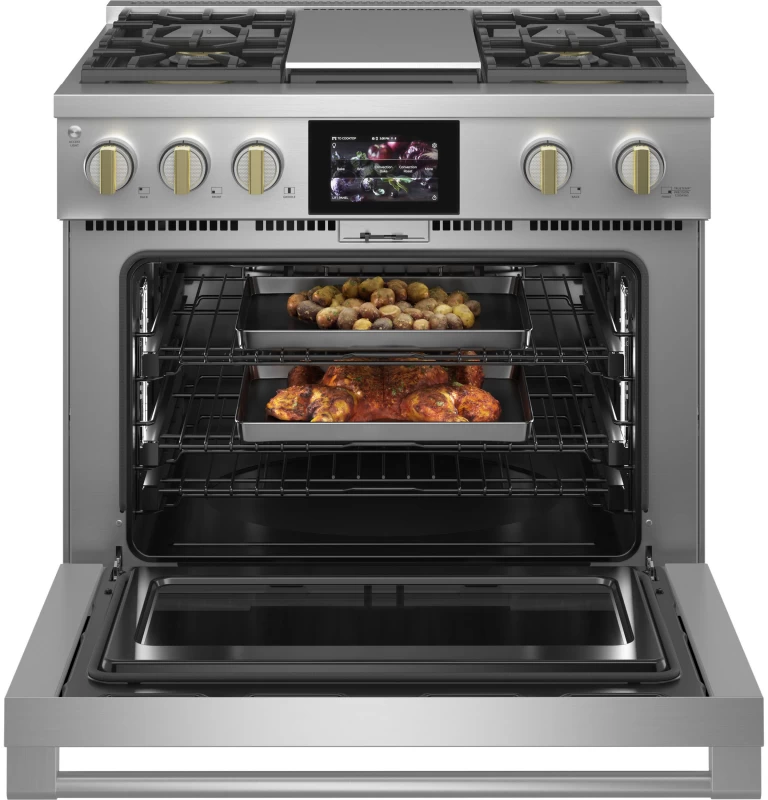 Monogram 36" Dual-Fuel Professional Range with 4 Burners and Griddle ZDP364NDTSS