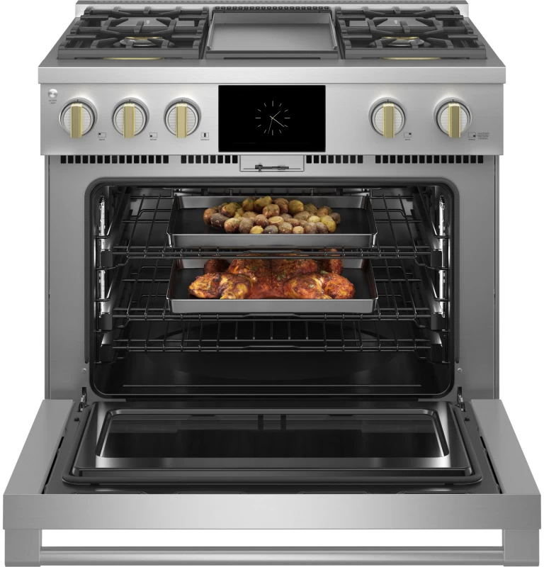 Monogram 36" Dual-Fuel Professional Range with 4 Burners and Griddle ZDP364NDTSS