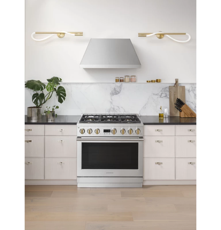 Monogram 36" Dual-Fuel Professional Range with 4 Burners and Griddle ZDP364NDTSS