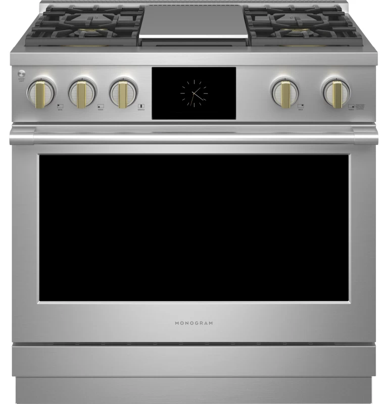 Monogram 36" Dual-Fuel Professional Range with 4 Burners and Griddle ZDP364NDTSS