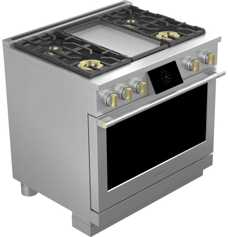 Monogram 36" Dual-Fuel Professional Range with 4 Burners and Griddle ZDP364NDTSS