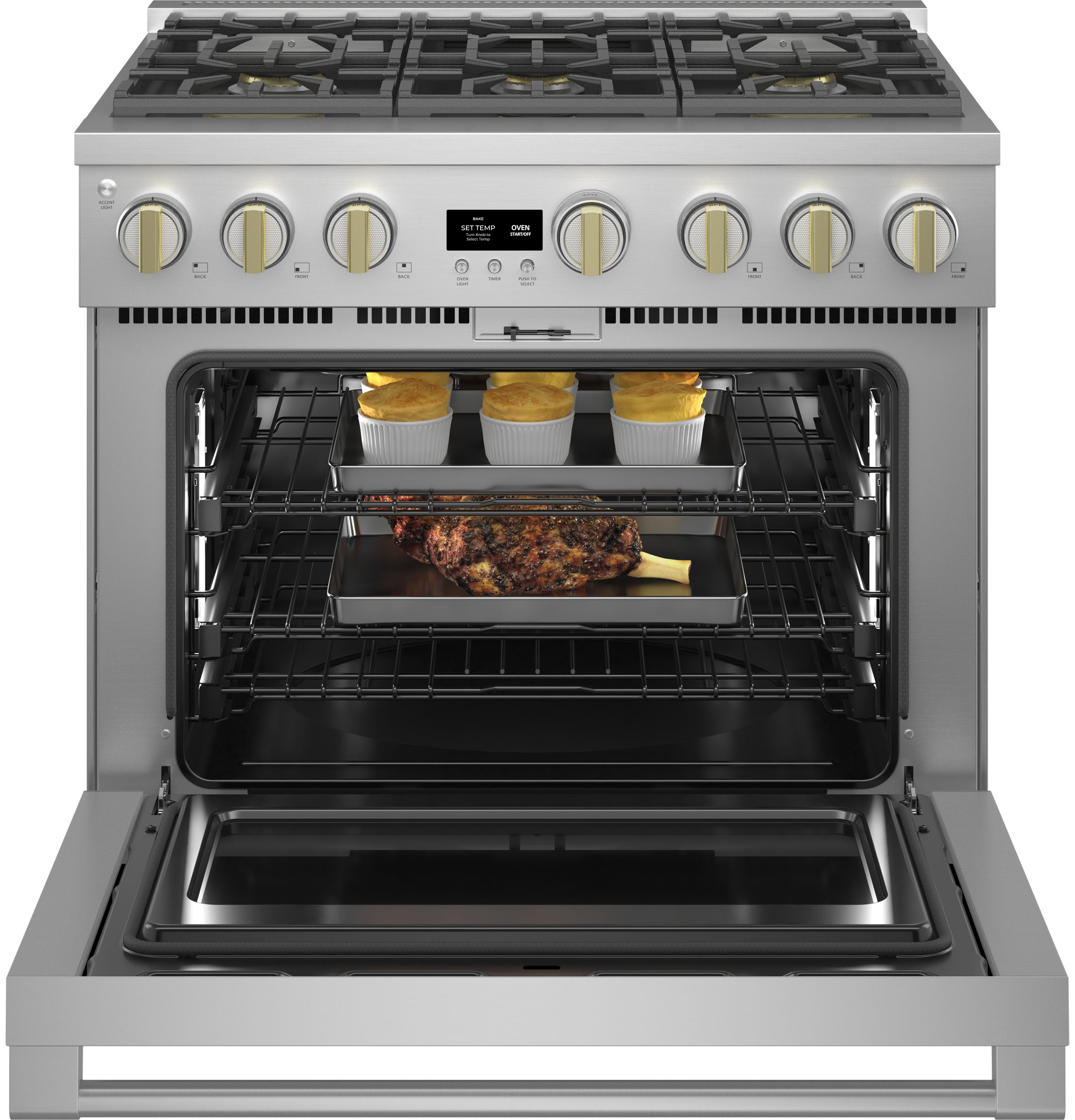 Monogram 36" Dual-Fuel Professional Range with 6 Burners ZDP366NTSS