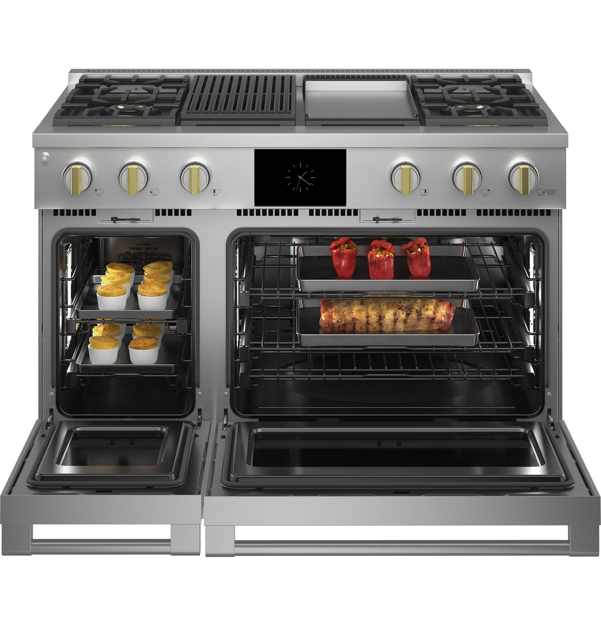 Monogram 48" Dual-Fuel Professional Range with 4 Burners, Grill, and Griddle ZDP484NGTSS