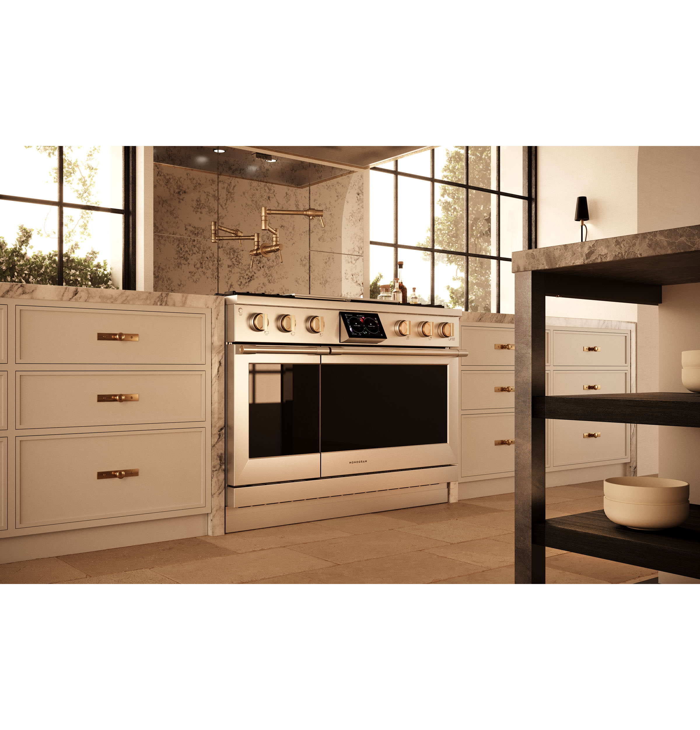 Monogram 48" Dual-Fuel Professional Range with 4 Burners, Grill, and Griddle ZDP484NGTSS