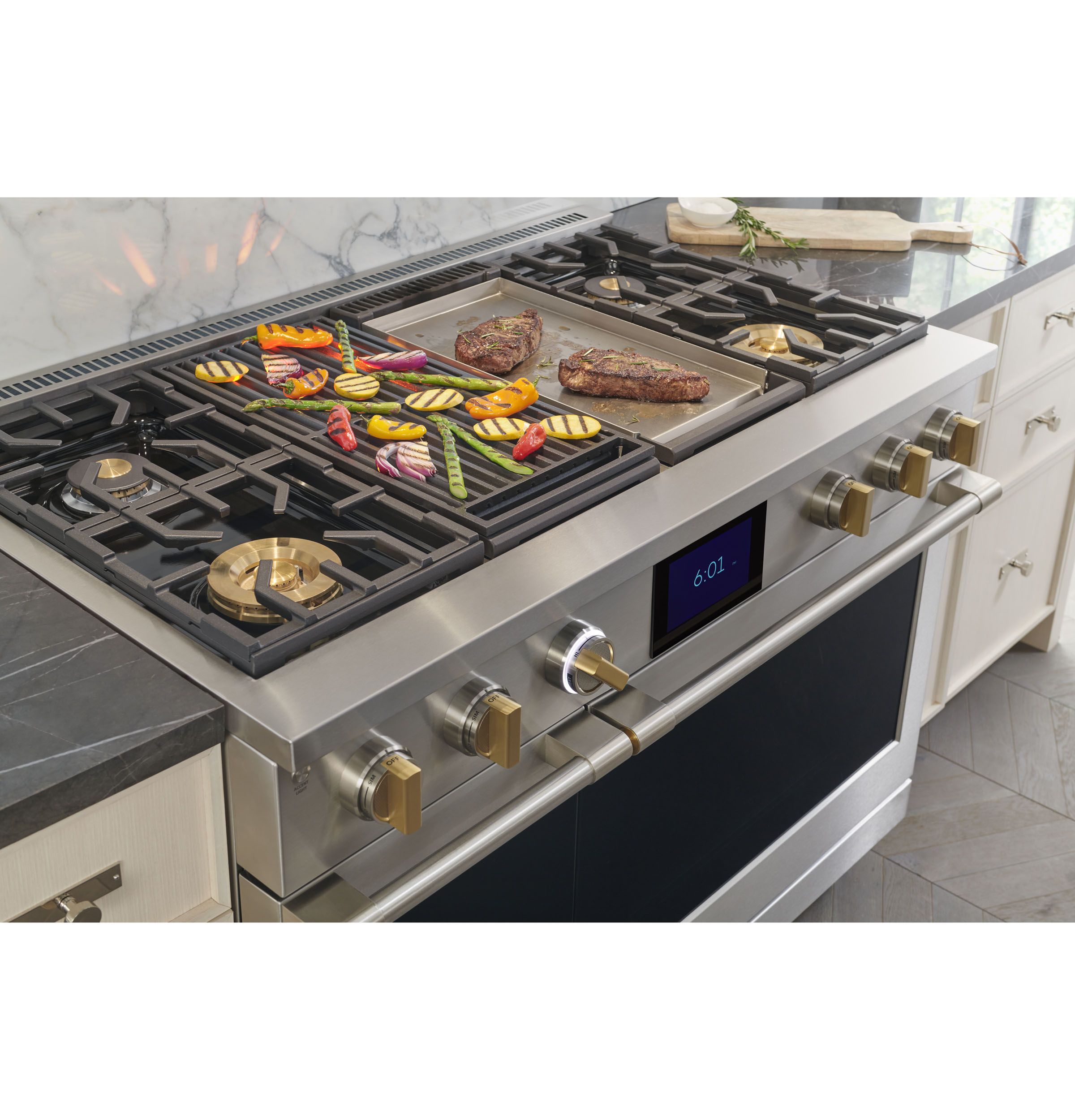Monogram 48" Dual-Fuel Professional Range with 4 Burners, Grill, and Griddle ZDP484NGTSS