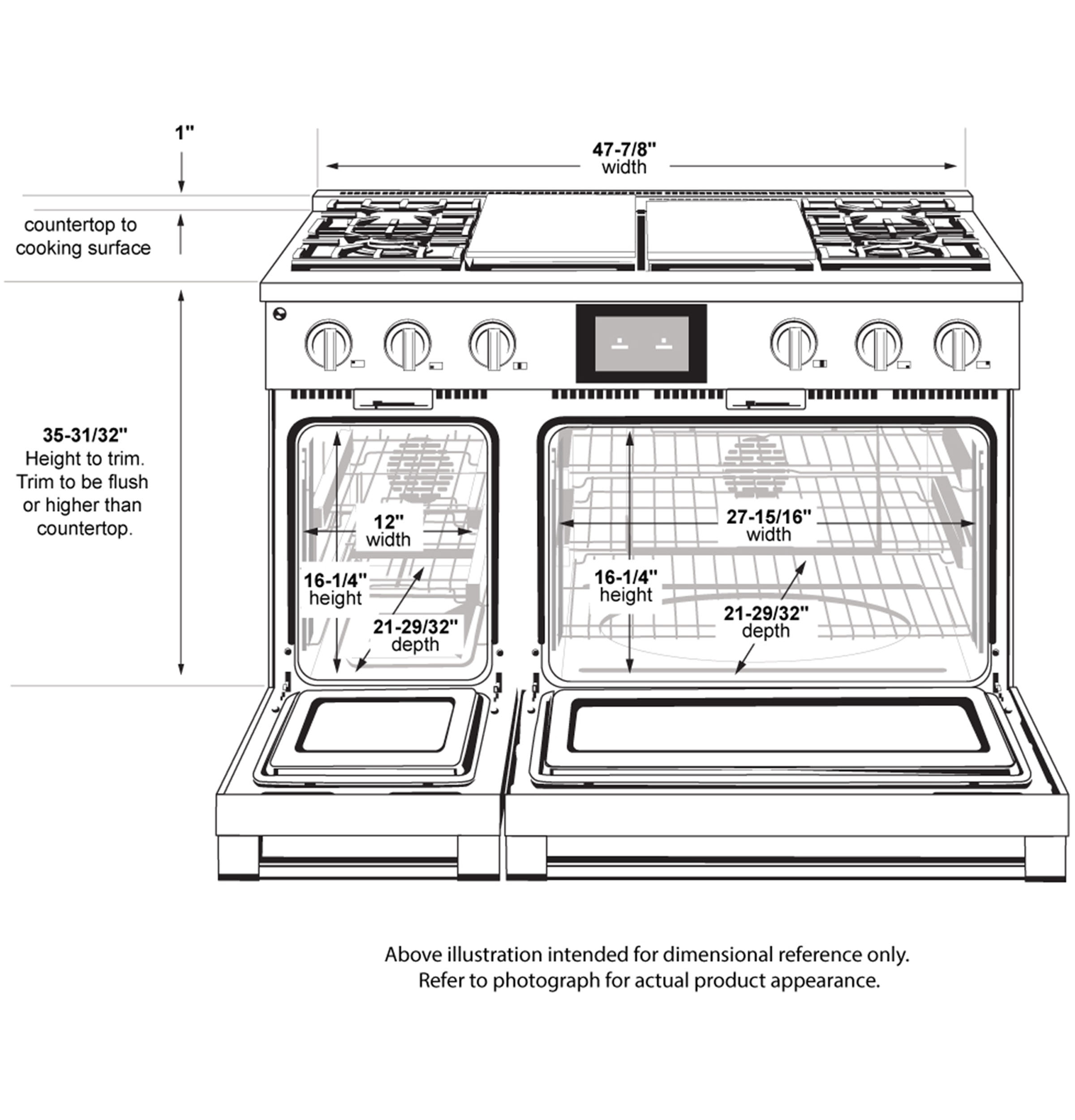 Monogram 48" Dual-Fuel Professional Range with 4 Burners, Grill, and Griddle ZDP484NGTSS