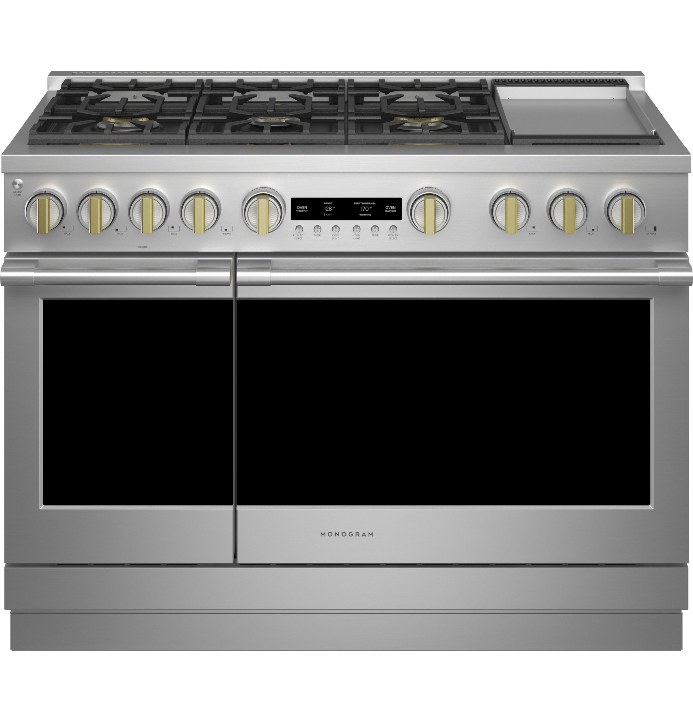 Monogram 48" Dual-Fuel Professional Range with 6 Burners and Griddle ZDP486NDTSS