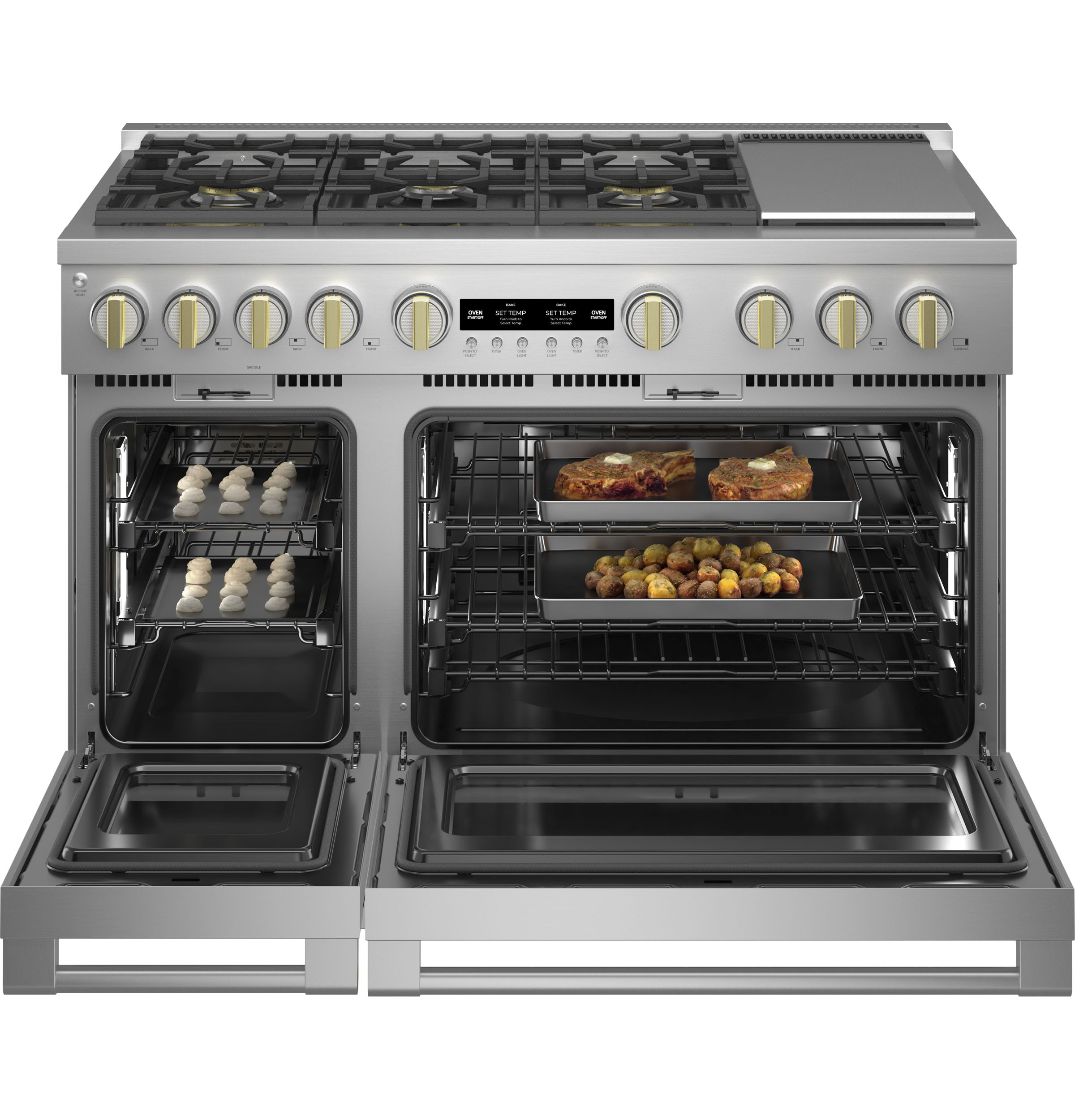 Monogram 48" Dual-Fuel Professional Range with 6 Burners and Griddle ZDP486NDTSS