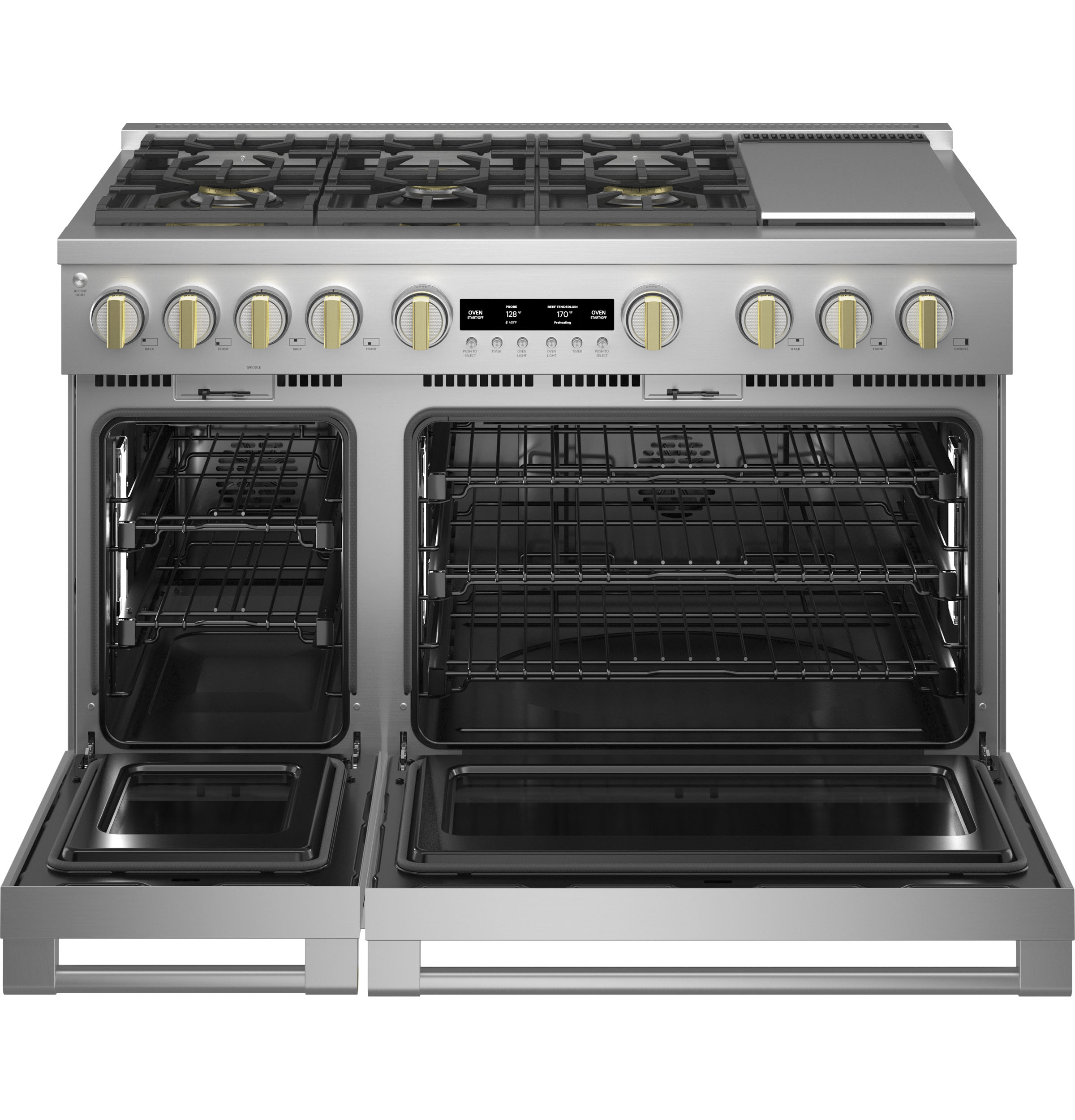 Monogram 48" Dual-Fuel Professional Range with 6 Burners and Griddle ZDP486NDTSS
