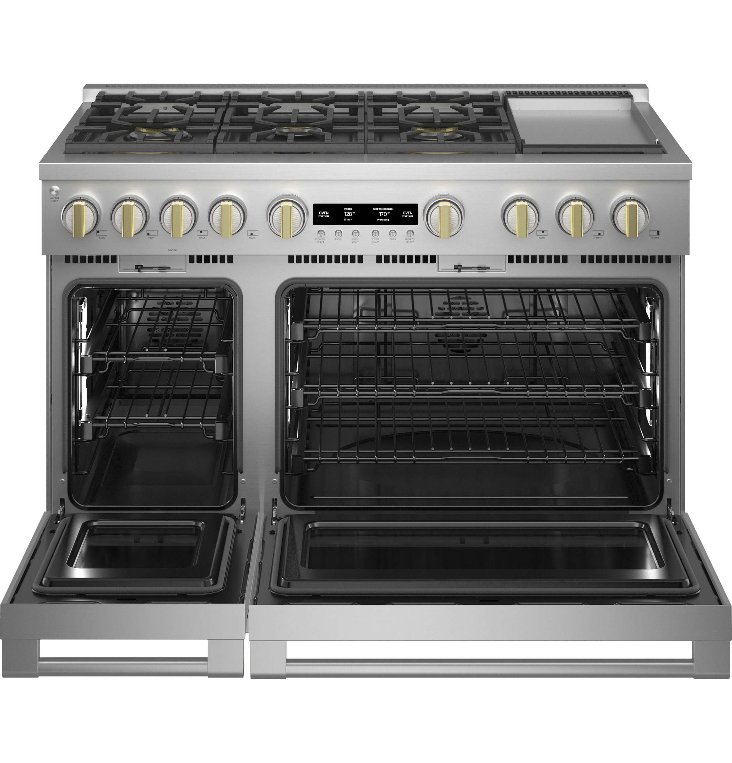 Monogram 48" Dual-Fuel Professional Range with 6 Burners and Griddle ZDP486NDTSS