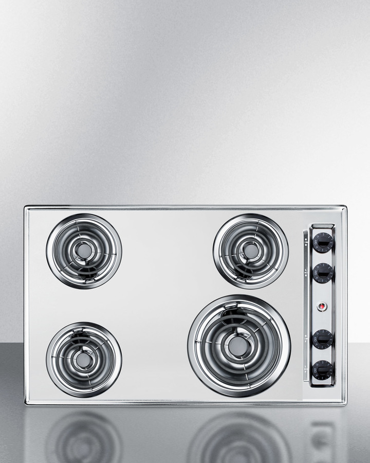 30" Wide 230V 4-Burner Coil Cooktop ZEL05