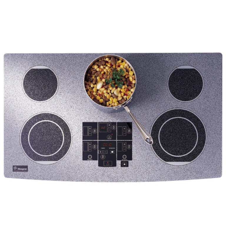 GE Monogram® 36" Digital Electric Cooktop ZEU36RWFWW
