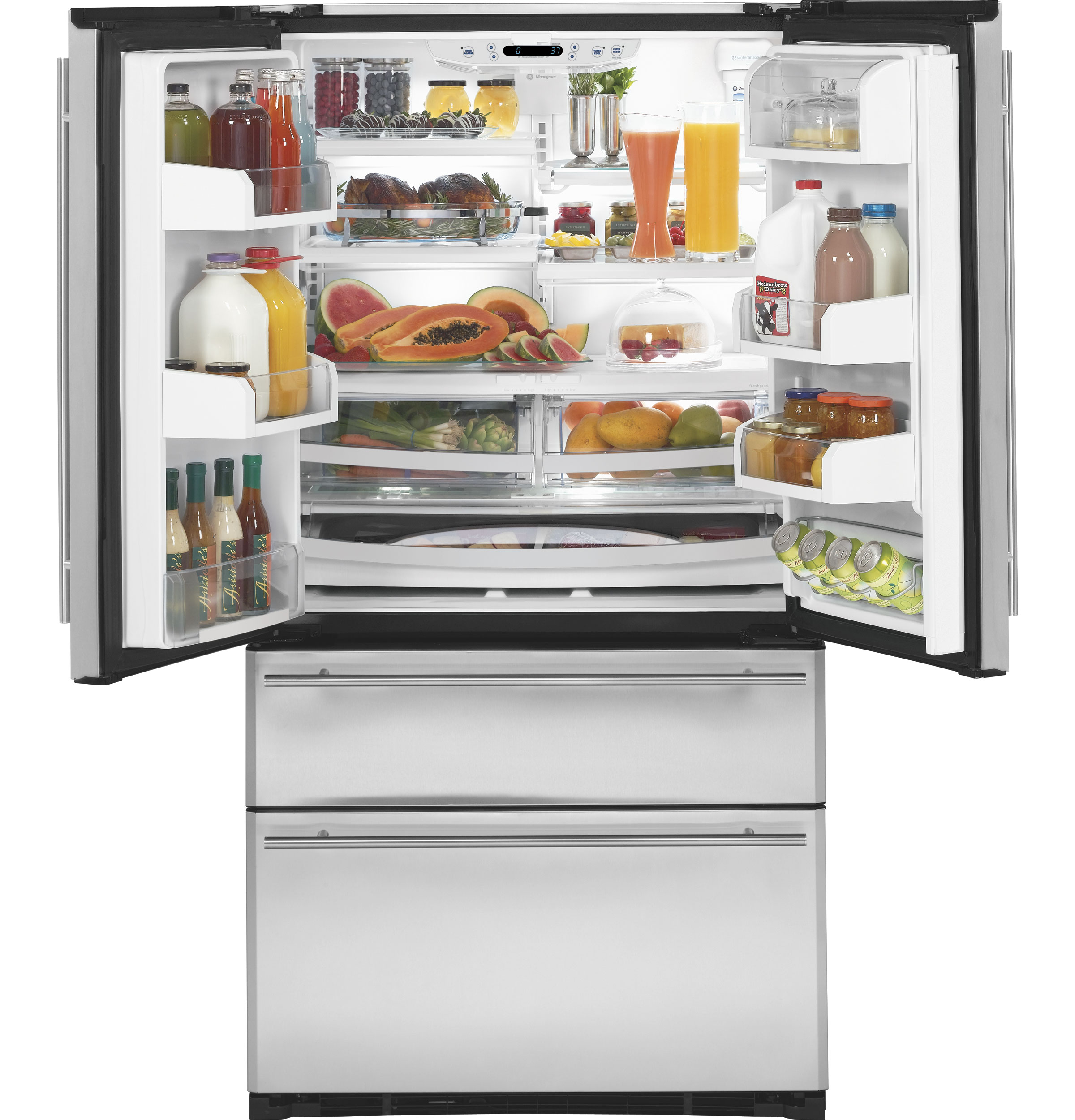 GE Monogram® 20.6 Cu. Ft. French-Door Two Drawer Free-Standing Refrigerator ZFGB21HZSS