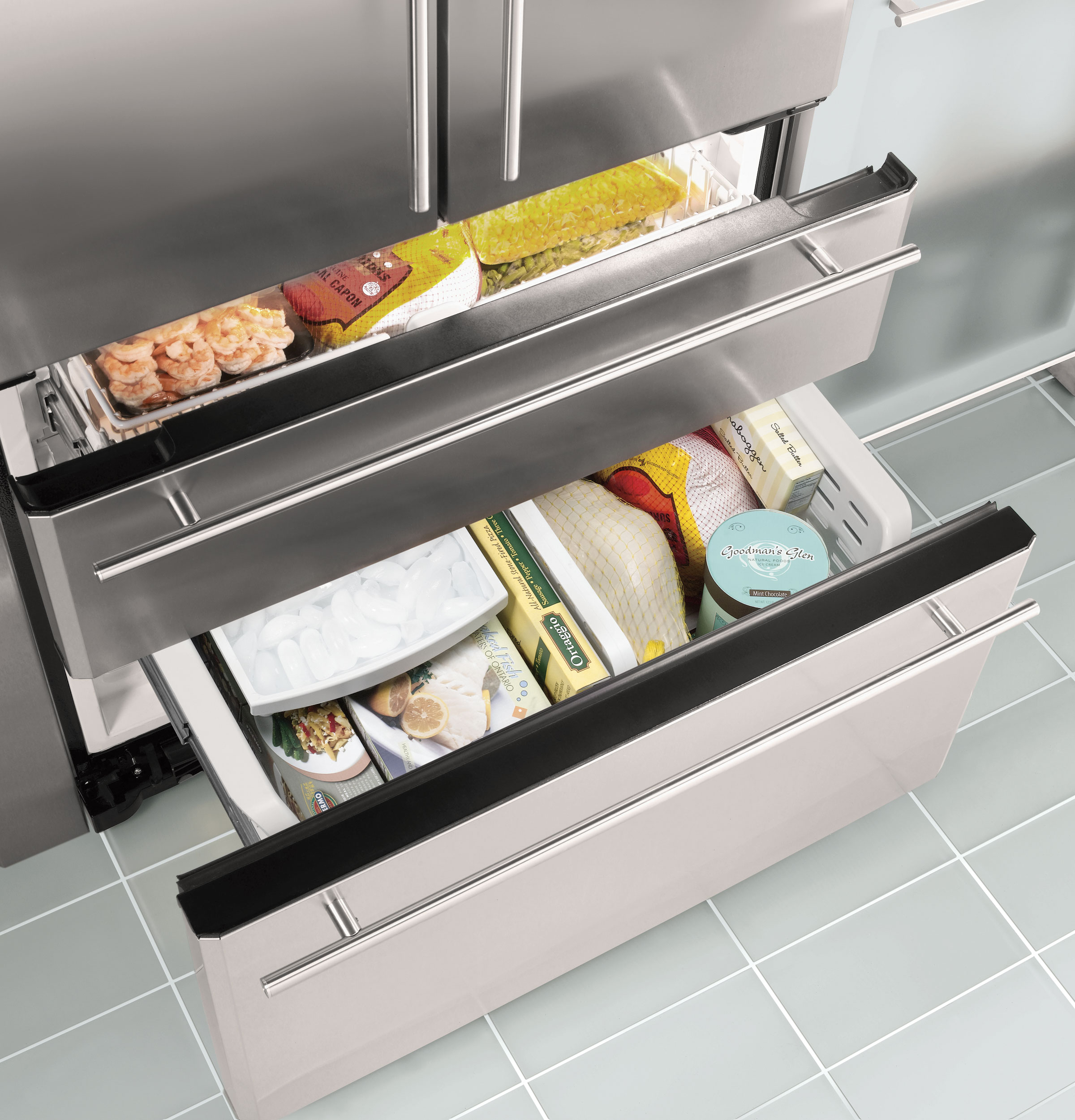 GE Monogram® 20.6 Cu. Ft. French-Door Two Drawer Free-Standing Refrigerator ZFGB21HZSS
