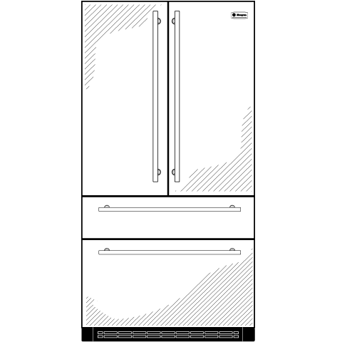 GE Monogram® 20.6 Cu. Ft. French-Door Two Drawer Free-Standing Refrigerator ZFGB21HZSS