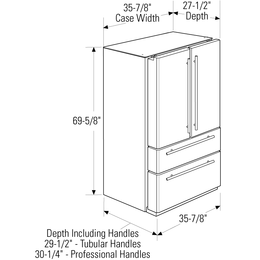 GE Monogram® 20.6 Cu. Ft. French-Door Two Drawer Free-Standing Refrigerator ZFGB21HZSS