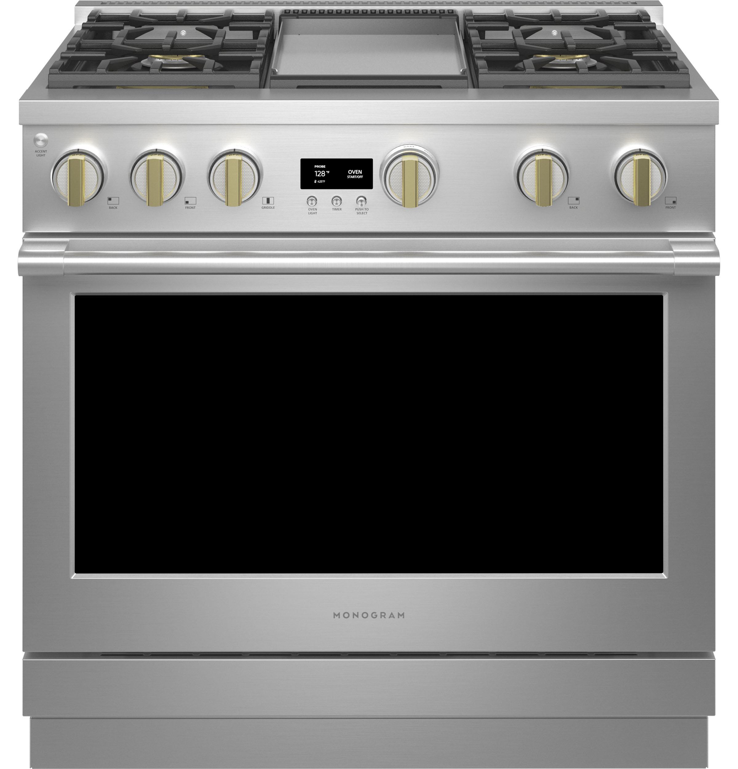 Monogram 36" All Gas Professional Range with 4 Burners and Griddle ZGP364NDTSS