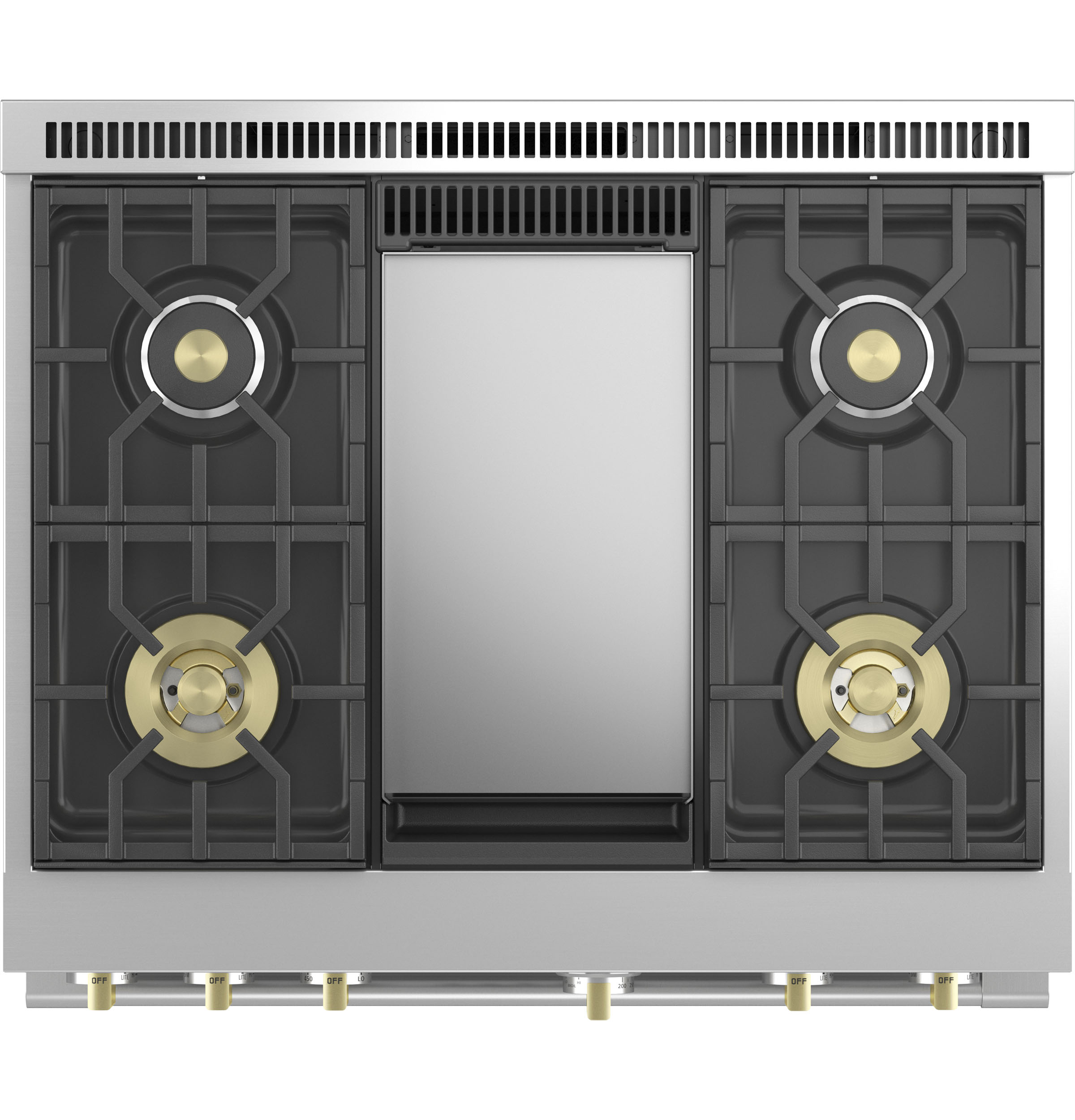 Monogram 36" All Gas Professional Range with 4 Burners and Griddle ZGP364NDTSS