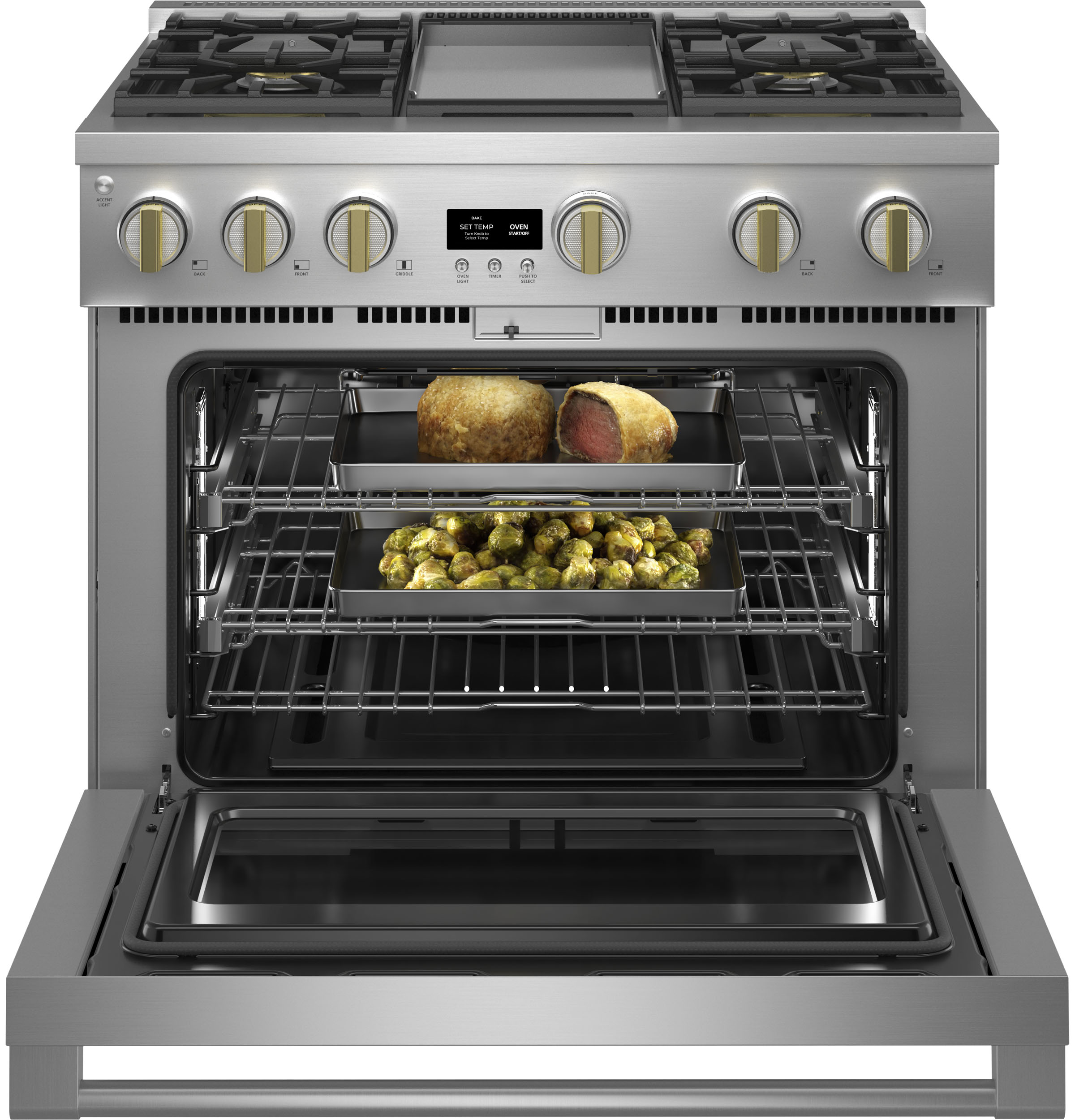 Monogram 36" All Gas Professional Range with 4 Burners and Griddle ZGP364NDTSS